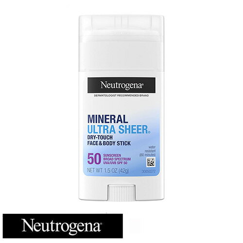 Neutrogena Mineral Ultra Sheer Dry Touch Sunscreen SPF 50 ニュートロジーナミネラル 日焼け止め FACE & BODY用スティックタイプ SPF50 1.5oz 42g　ビタミンE 耐水性 アウトドア 紫外線対策