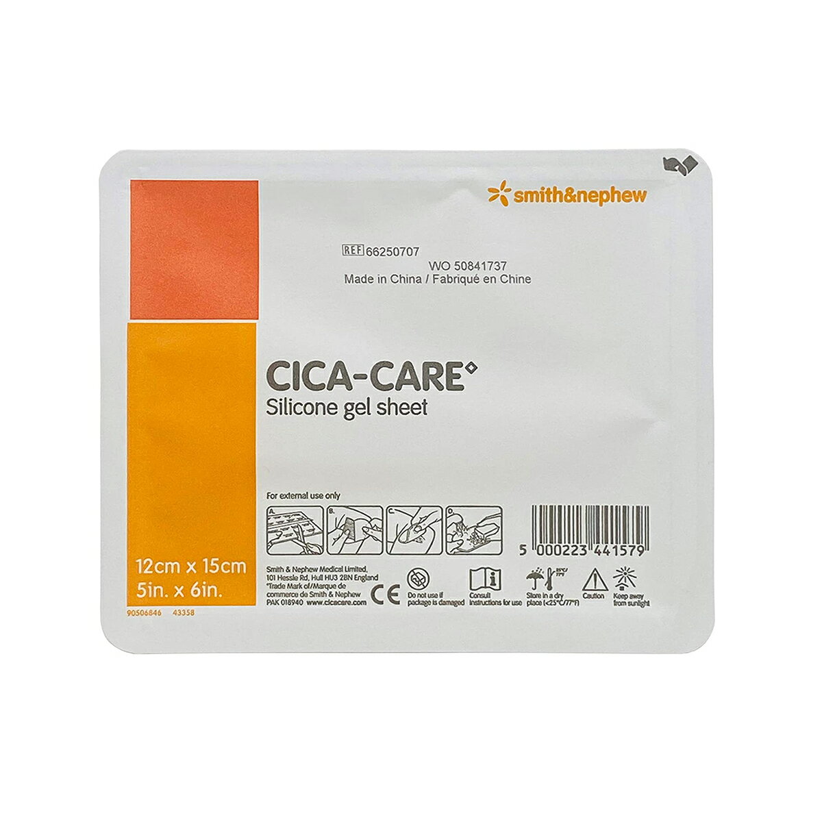 Cica-Care Silicone Gel Adhesive Sheet 5" x 6" シカケア シリコンジェル 12cm × 15cm傷跡を目立たなく シカケア