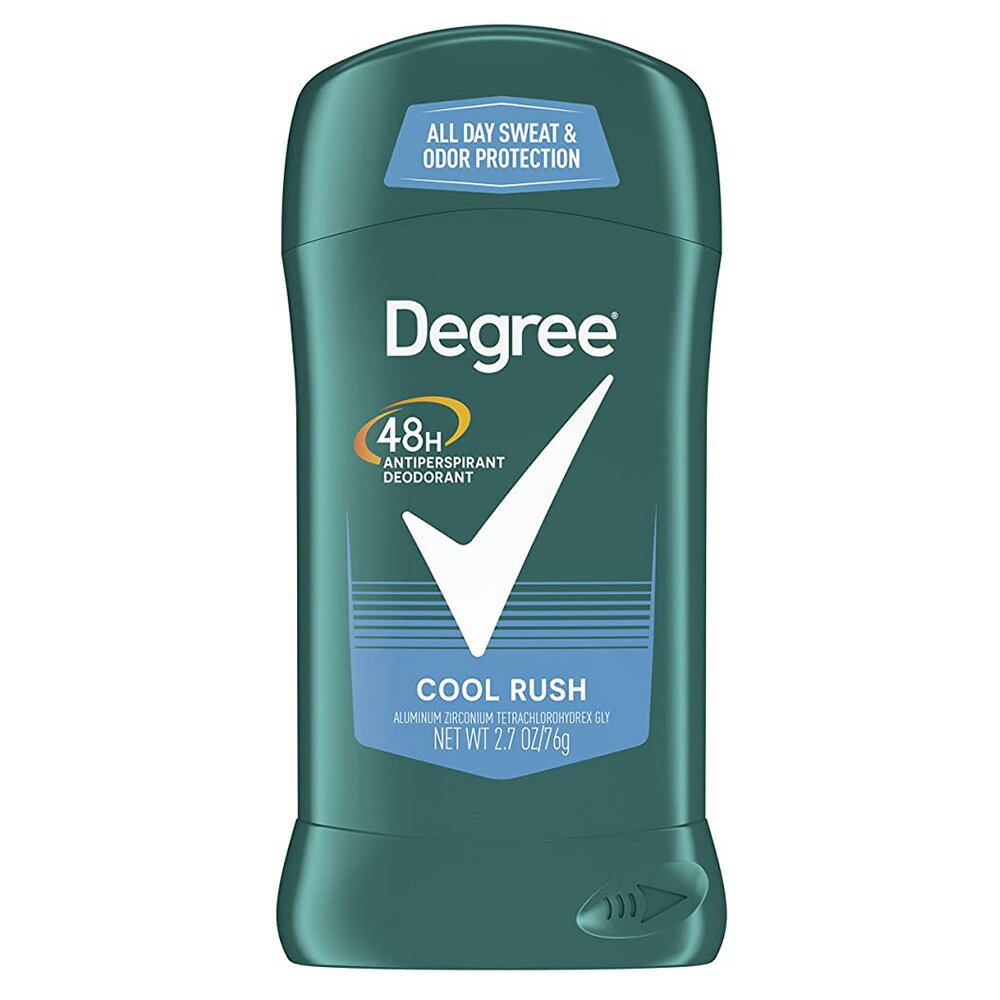 【追跡可能海外メール便】Degree Men Antiperspirant Deodorant 48-Hour Odor Protection Cool Rush Mens Deodorant Stick 2.7 oz クールラッシュ デオドラント 汗 ニオイ対策に 76g 制汗剤 汗染み