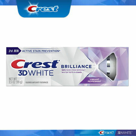 【追跡可能海外メール便】最新リニューアル版！ 3.5oz 99g Crest 3D White Brilliance mint Toothpaste クレスト 3Dホワイトブリリアンス ミント 99g 1本 ホワイトニング歯磨き粉 ホワイトニング 白い歯