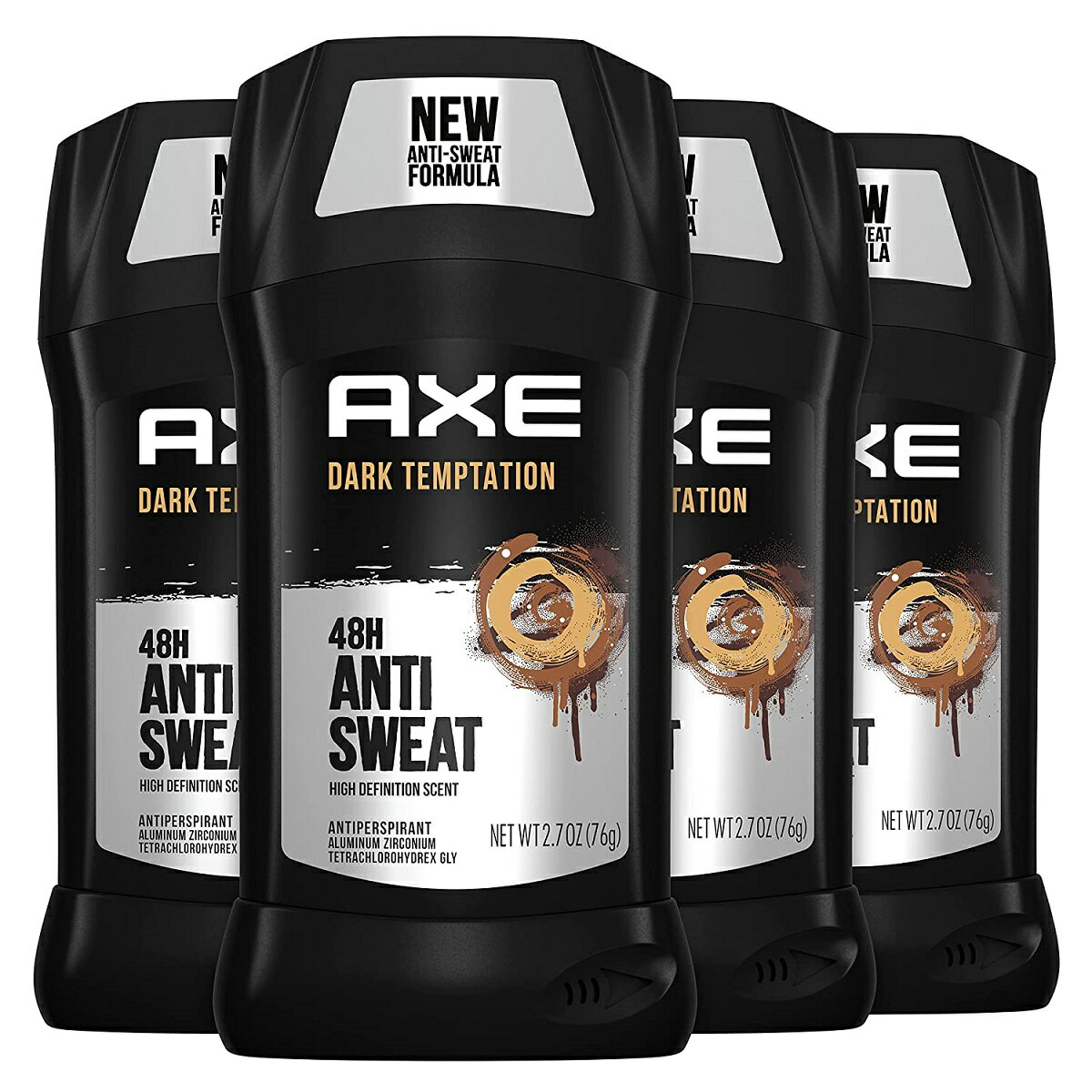 4pack AXE Dual Action Antiperspirant Stick for Long Lasting Freshness Dark Temptation 2.7ozアックス　ダークテンプテーション　制汗剤＆デオドラントスティック　76gメンズ　ワキの匂い