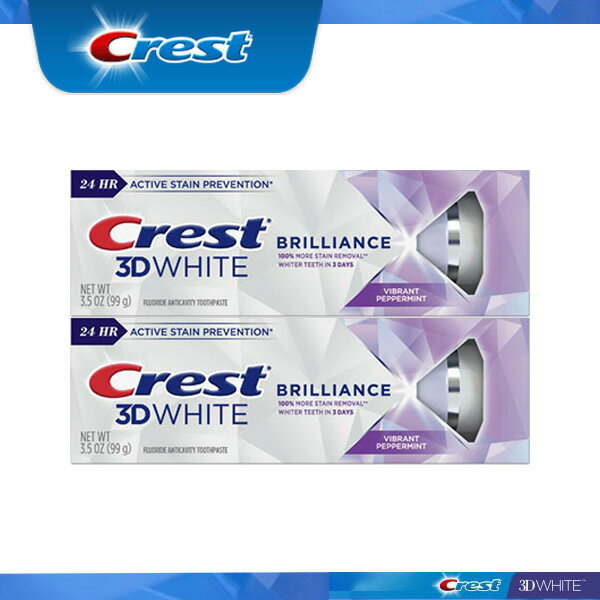  GNXvX ŐVj[A  3.5oz 99g 2{Zbg Crest 3D White Brilliance mint Toothpaste,@pack of 2 NXg 3DzCguAX ~g 99g@2{@zCgjO@