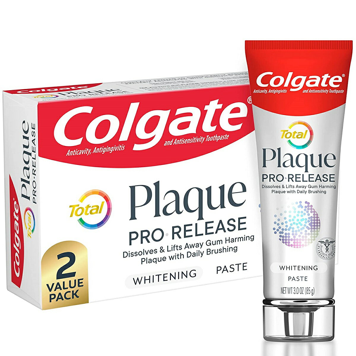 【追跡可能海外メール便】【お得な2本セット】Colgate Total Plaque Pro Release Whitening Toothpaste 3.0oz Pack of 2コルゲート トータルプラーク プロリリース ホワイトニング歯磨き粉 85g…