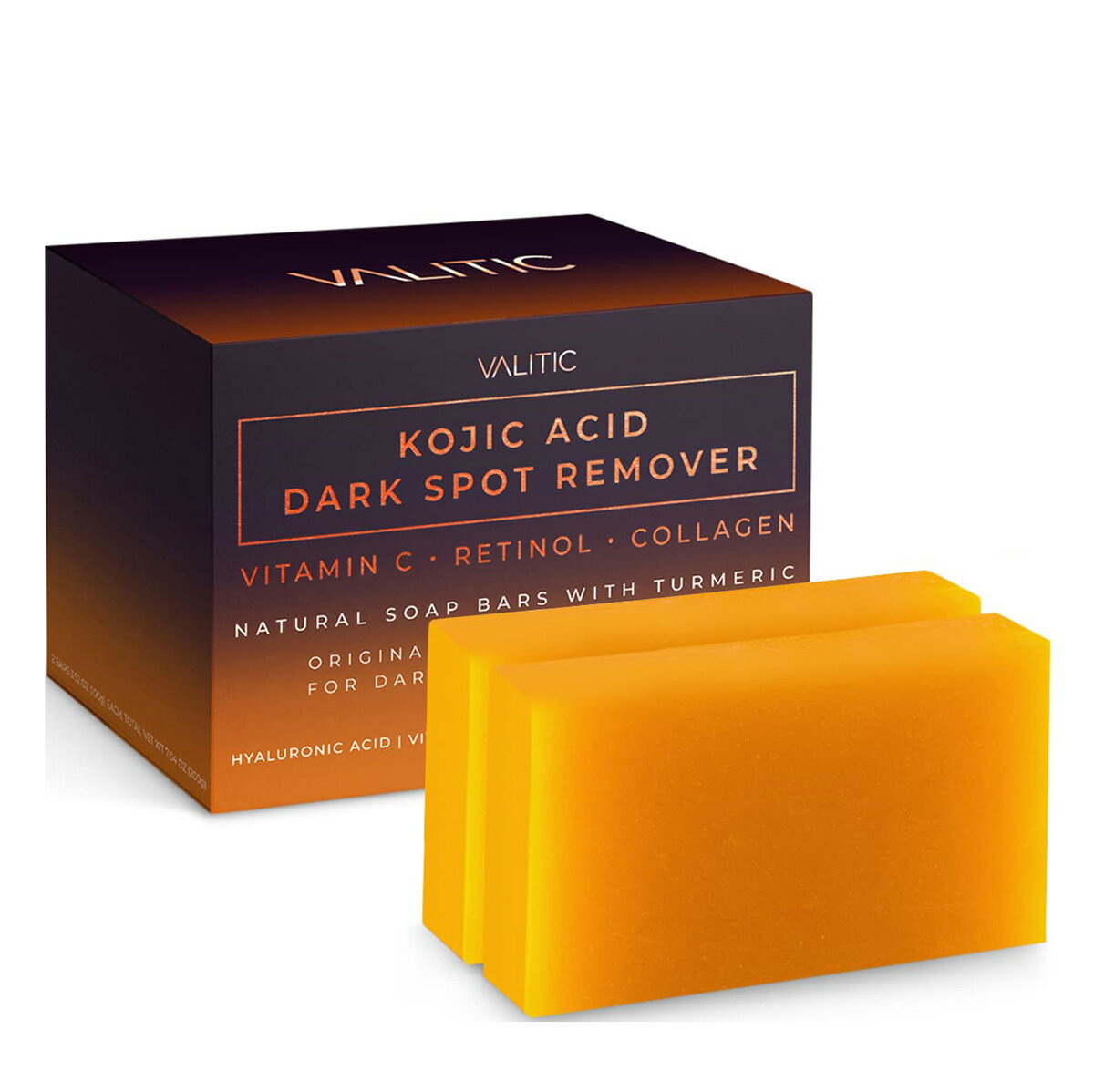【追跡可能海外メール便】VALITIC Kojic Acid Dark Spot Remover Soap Bars 2pack　コウジ酸ダークスポットリムーバー石鹸　2個セット　ヒアルロン酸　ビタミンE　シアバター　レチノール　くすみ