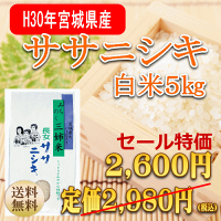 新米ササニシキ5kg宮城県産【宮城県_物産展】【送料無料】【0501_free_f】