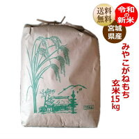 【新米予約】もち米みやこがねもち玄米15kg(精米すると炊き上がり約9升分)宮城県産【送料無料】【減農薬米】キャッシュレス5%還元対象商品!