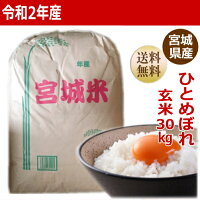 【令和元年産】ひとめぼれ玄米30kg×1袋宮城県産【宮城県_物産展】【送料無料】【減農薬米】キャッシュレス5%還元対象商品!