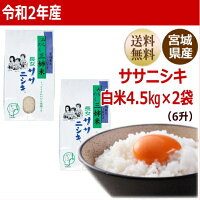 ササニシキ4.5kg×2袋白米9kg炊き上がり6升分宮城県産【宮城県_物産展】【送料無料】【0501_free_f】
