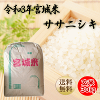 【新米予約】【令和2年産】ササニシキ玄米30kg宮城県産【宮城県_物産展】【送料無料】【減農薬米】