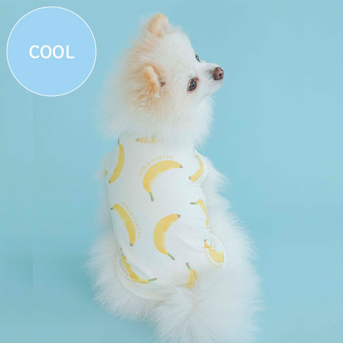 【ジェラートピケ】gelato pique　フルーツ柄COOLプルオーバー バナナ柄【数量限定】　L【15時までの注文で当日発送 正規品 ウエア 犬用 老犬用 シニア犬 子犬用 パピー】のサムネイル