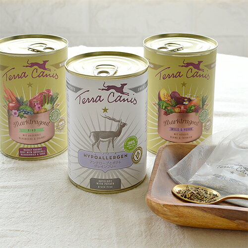 【テラカニス】テラカニス ドイツマーケット特別 新商品3缶セット【数量限定】　3缶＋プレゼント【3,300円以上で送料無料 15時までの注文で当日発送 正規品 ウェットフード 犬用 成犬用 アダルト】のサムネイル