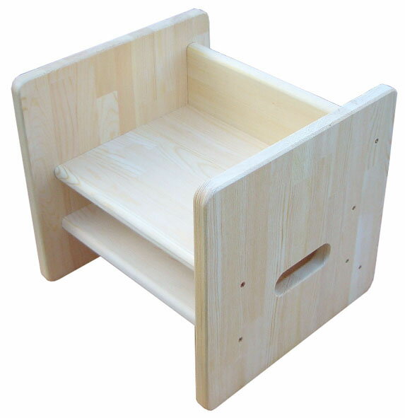 木遊舎(MOKUYUSYA) 子供豆椅子【ちびっ子チェア・ステップ4】木製【完成品】成長に合わせてイスの向きを変えると高さが変化 4パターン キッズ 豆イス 国産家具