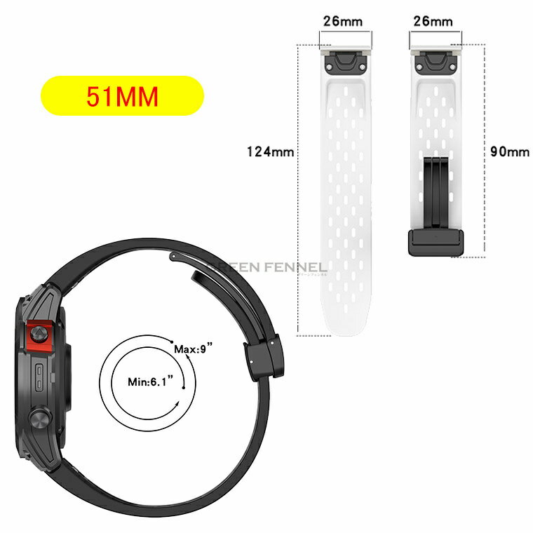 Garmin Fenix 8 43mm Fenix 8 47mm Fenix 8 51mm 交換 バンド Garmin Fenix 8 43mm Fenix 8 47mm Fenix 8 51mm 用 交換簡単スポーツ ベルト 替えベルト 綺麗な マルチカラー ベルト ガーミン 腕時計バンド ガーミン シリコン素材 Garmin Enduro3シリコン素材 腕時計ベルト