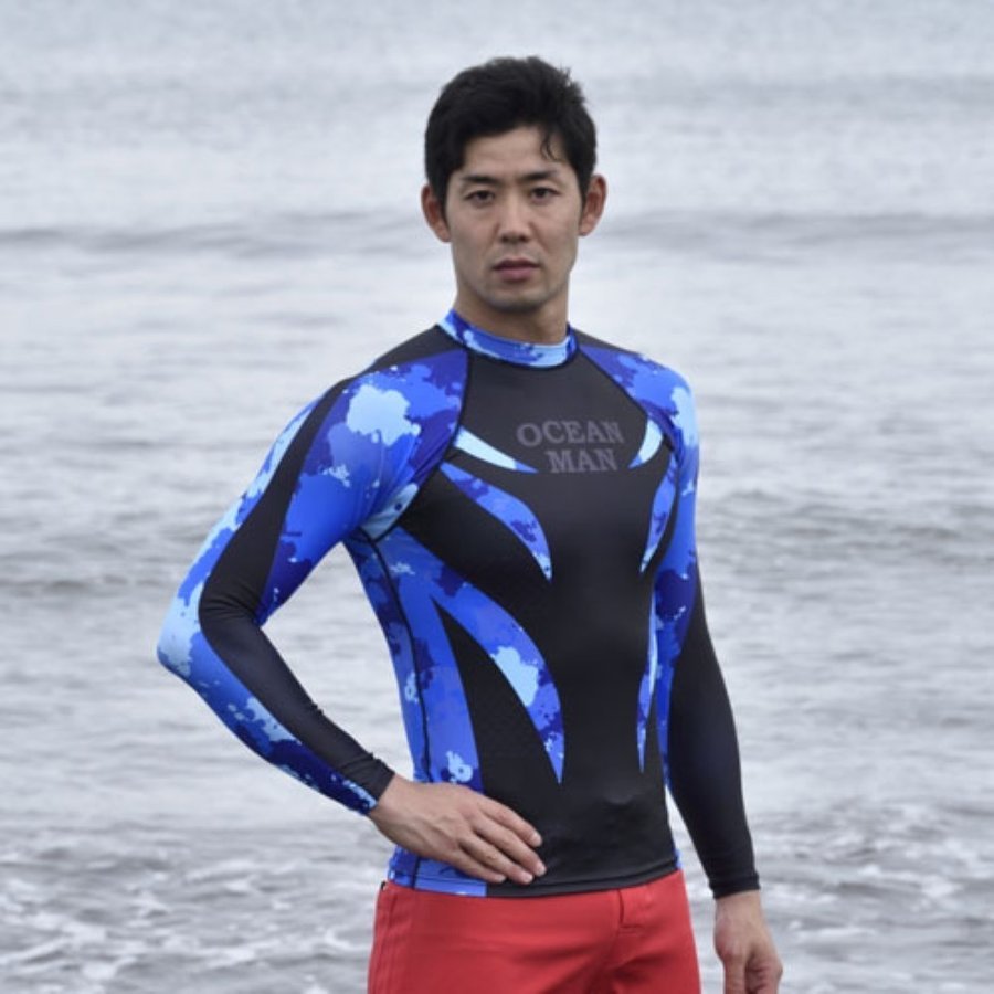 GUARD ガード 日焼け くらげ予防 メンズ水着 超撥水ラッシュガード 長袖 [OCEANMAN] 競泳水着 トライアスロン oceanman 2