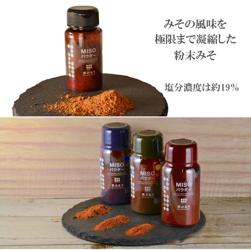 早川みそパウダー 「umami・so」 柚子みそ 70g 3本セット アウトドアスパイス うまみそ 乾燥味噌 粉末みそ無添加 詰め合わせ アソートセット 調味料 BBQ バーベキュー キャンプ お塩の代わりに 早川しょうゆみそ株式會社