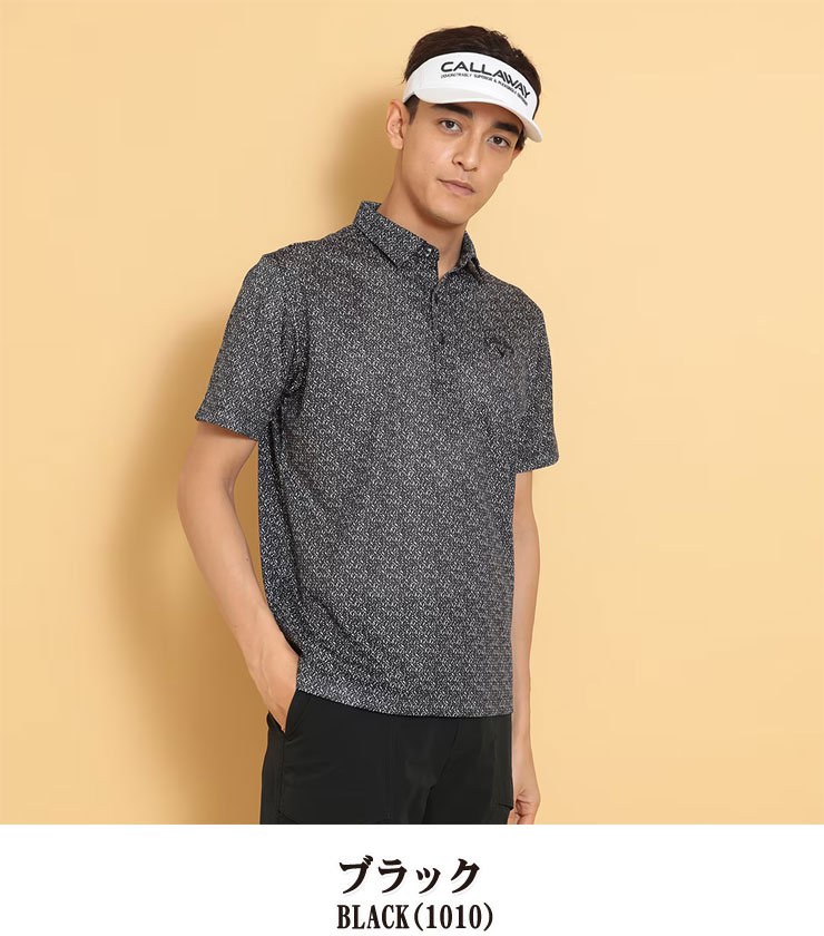 キャロウェイ かざあなメッシュ ボタニカルプリント 半袖 ポロシャツ ゴルフウェア メンズ 2025年春夏モデル M-3L C25134119 [即納]