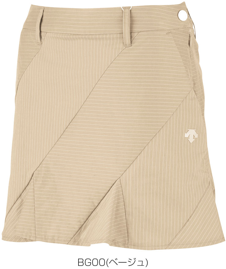 [タイムセール] デサントゴルフ レディース ゴルフウェア ストライプ フレアスカート インナーパンツ付き DGWTJE05