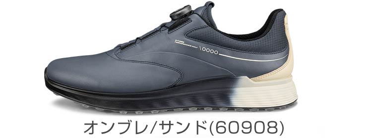 [タイムセール] エコー ゴルフシューズ メンズ S-THREE BOA 102954 カラー：オンブレ/サンド(60908)