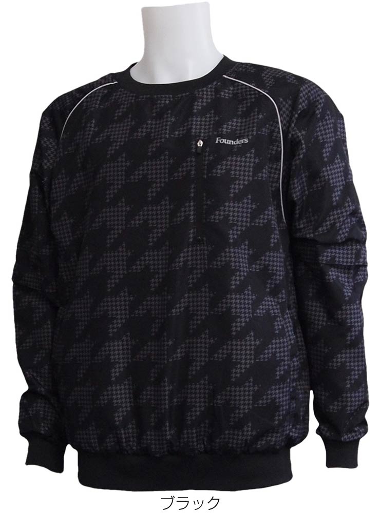 ファウンダースクラブ メンズ ゴルフウェア 千鳥柄 裏トリコット プルオーバー クルーネック ブルゾン FC-0319W M-O