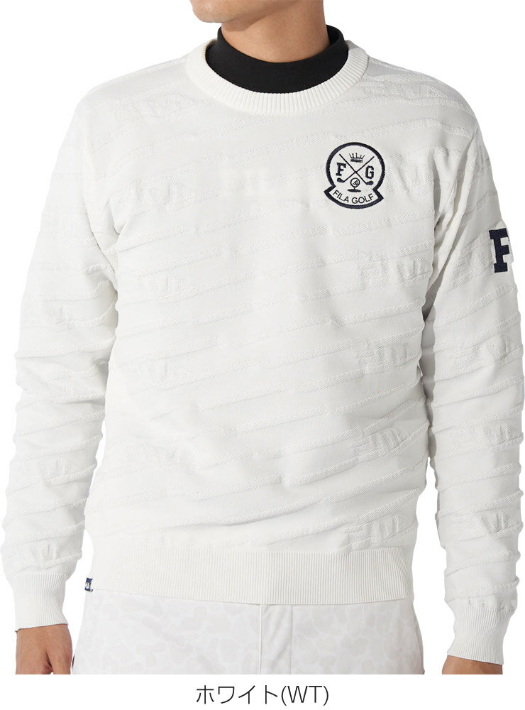 フィラゴルフ ジャカードロゴ クルーネック セーター ウェア メンズ 784-701 M-3L [即納]