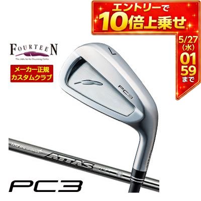 FOURTEEN - ＼エントリーでP10倍！5/23 20:00‐5/27 1:59／ 特注カスタムクラブ フォーティーン 2024 PC3 アイアン USTマミヤ アッタス アイアン 115 シャフト 4本セット[＃7-P]