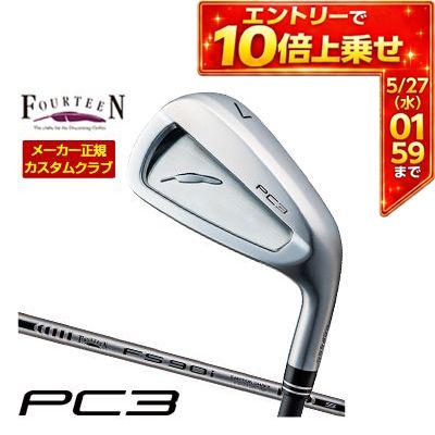 FOURTEEN - ＼エントリーでP10倍！5/23 20:00‐5/27 1:59／ 特注カスタムクラブ フォーティーン 2024 PC3 アイアン FS-90i ブラックカラー オリジナルスチール シャフト 4本セット[＃7-P]