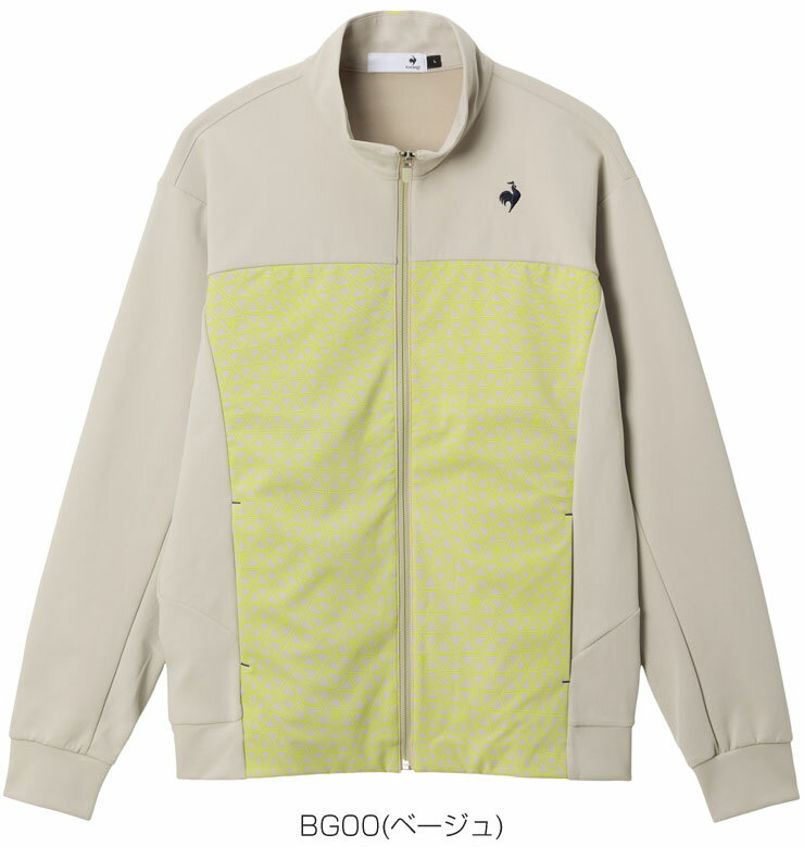 ルコックスポルティフ ゴルフ トライアングル柄 ハイブリッド フルジップ ミドラーブルゾン ウェア メンズ 2025年秋冬モデル M-3L LG5FSW00M [即納]