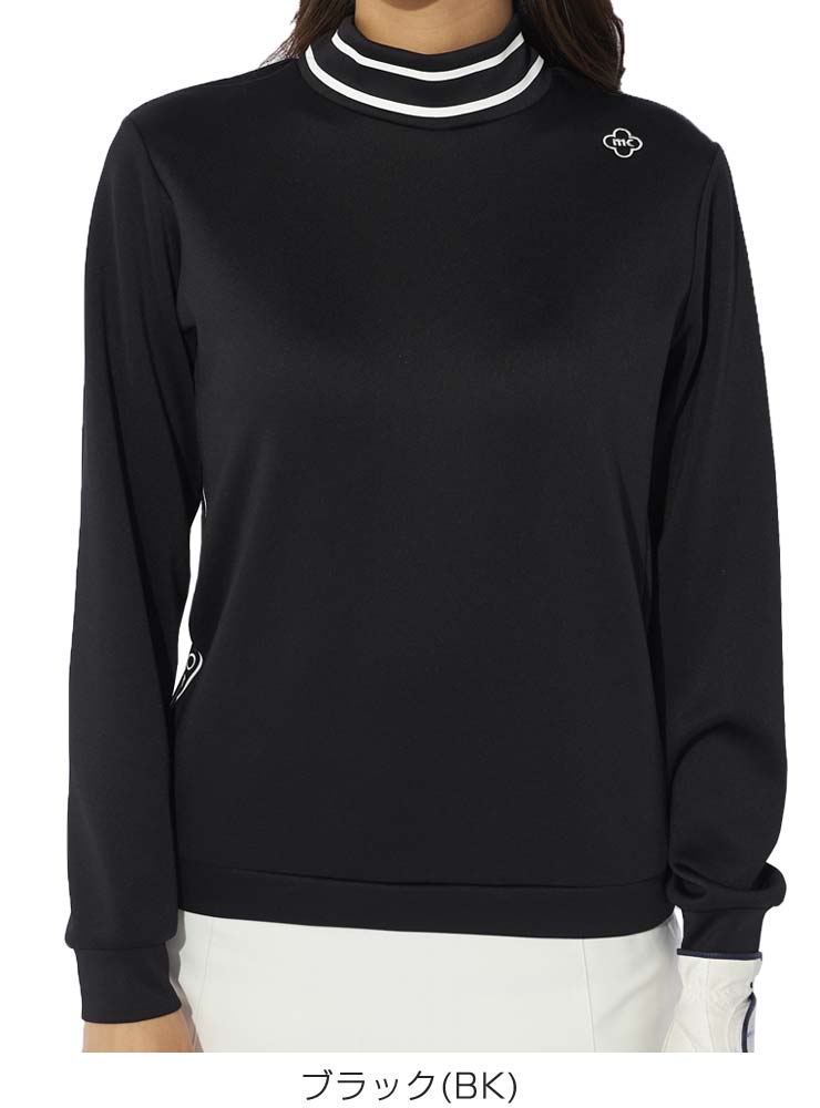 マリクレール ダンボールニット モックネック 長袖シャツ ゴルフウェア レディース M-LL 734-530 [即納]