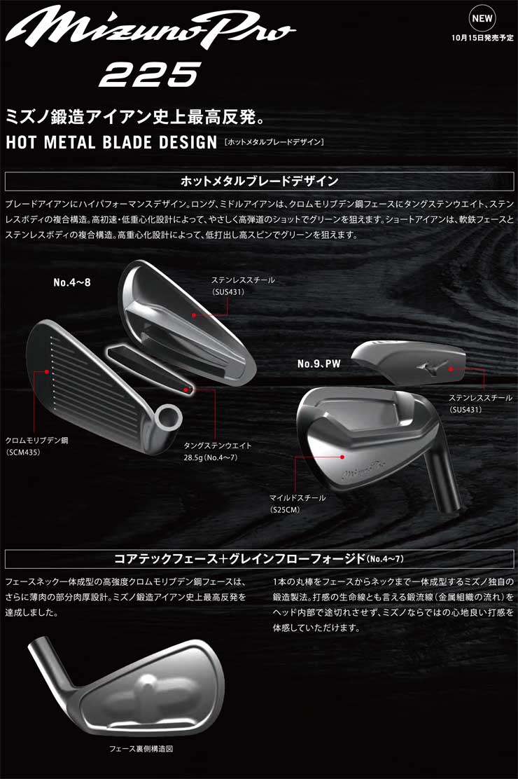 最新入荷 ふるなび ふるさと納税 Mizuno Pro 225 6本組 No.5〜PW N.S.