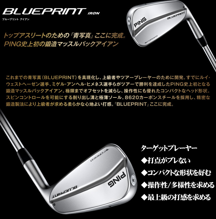 特注カスタムクラブ ピン BLUEPRINT アイアン KBS TOUR シャフト 5本セット[＃6-P]