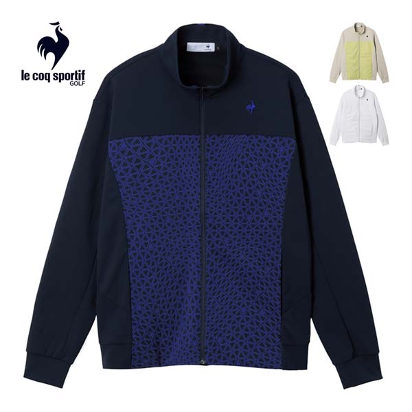 ルコックスポルティフ ゴルフ トライアングル柄 ハイブリッド フルジップ ミドラーブルゾン ウェア メンズ 2025年秋冬モデル M-3L LG5FSW00M [即納]