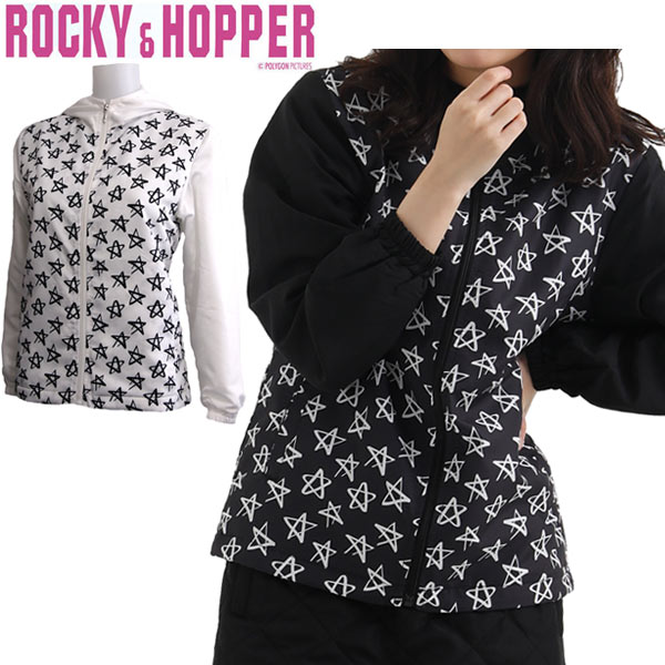ロッキー＆ホッパー レディース ゴルフウェア 裏トリコット 星柄 フルジップ ブルゾン RH-3419WL M-L