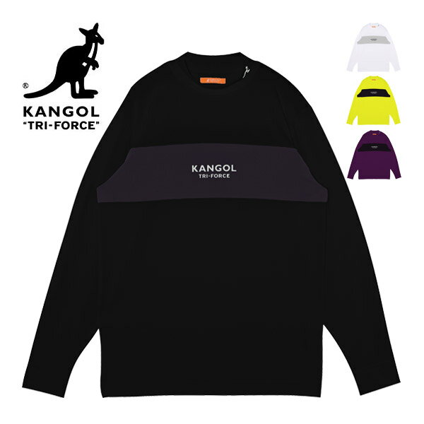 [セール] カンゴール トライフォース メンズ ゴルフウェア カラー切り替え モックネック 長袖シャツ KFBA-48 M-XL