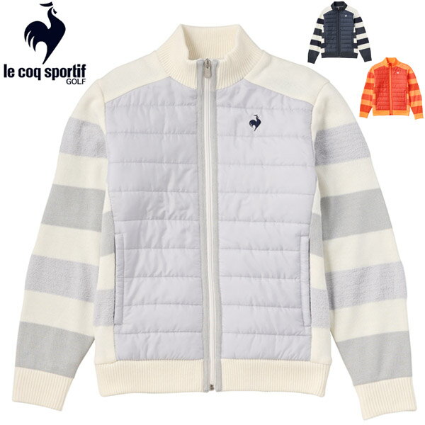 ルコックスポルティフ ゴルフ レディース ウェア ヒートナビ 防風 フルジップ ハイブリッド セーター ブルゾン QGWUJL02 2022年秋冬モデル S-LL