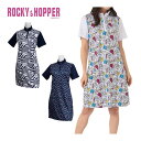 ロッキー&ホッパー レディース ゴルフウェア 切り替えデザイン ハーフジップ ハイネック 半袖ワンピース RH-1779SL 2023年春夏モデル M-L