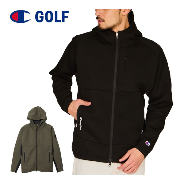 ☆ポイントUp14日20時から！チャンピオン ゴルフ ラップエアー テックウィーブ 3LS フルジップ フーデッド スウェット ウェア メンズ 2024年秋冬モデル C3-AG102 M-XL