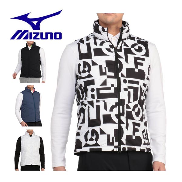 ☆ポイントUp14日20時から！ミズノ ゴルフウェア メンズ ブレスサーモ テックライニング フルジップ 中綿 ダウンベスト E2MEA508 M-XL 【即納】