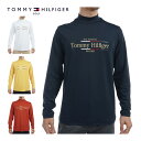 トミーヒルフィガー フロントロゴ モックネック 長袖シャツ ゴルフウェア メンズ 2024年秋冬モデル M-3L THMA465 【即納】