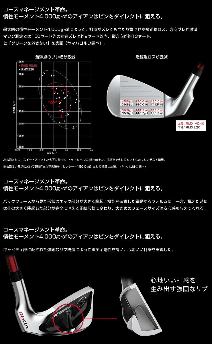 特注カスタムクラブ ヤマハ 2022年 RMX VD40 アイアン Air Speeder for Yamaha M421i (メンズ) シャフト 単品[＃5、AW、SW]