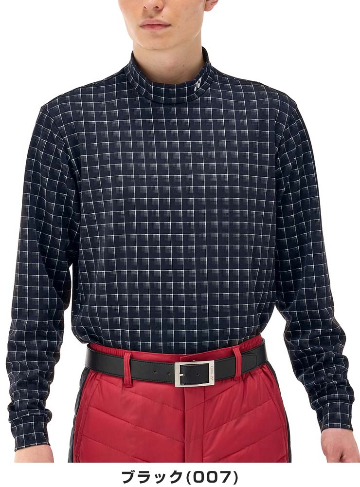 ヨネックス ヒートカプセル チェック柄 ハイネック 長袖シャツ ゴルフウェア メンズ M-3L GWF1603 [即納]
