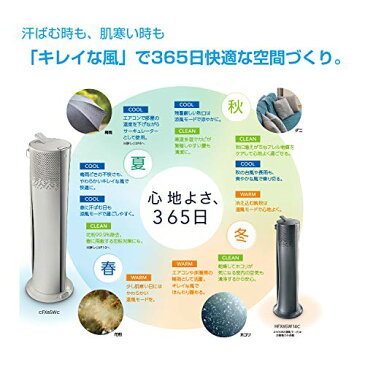 デロンギ(DeLonghi) ?空気清浄機能付き スリムファン ?夏冬兼用 扇風機 涼風10段階 / 温風6段階 ?花粉対策 HFX85W14C