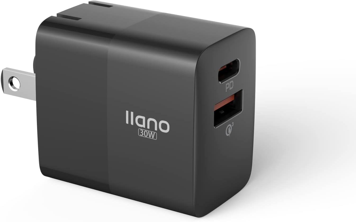 llano 30W PD充電器 Type C 急速充電器 iPhone 充電器(Super Si搭載/2ポートUSB-A & USB-C/折り畳み式)【PD3.0対応/QC3.0対応/PPS規格対応/PSE技術基準適合】 iPhone13/12/iPad Air/GalaxyS20/Android/Windows PC Switch