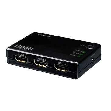 【メーカー直販】 HDMIセレクタ Input3+Output1ポート 手動切り替えモデルGH-HSWC3-BK　| 周辺機器 hdmi pc ゲーム モニター グリーンハウス *SS