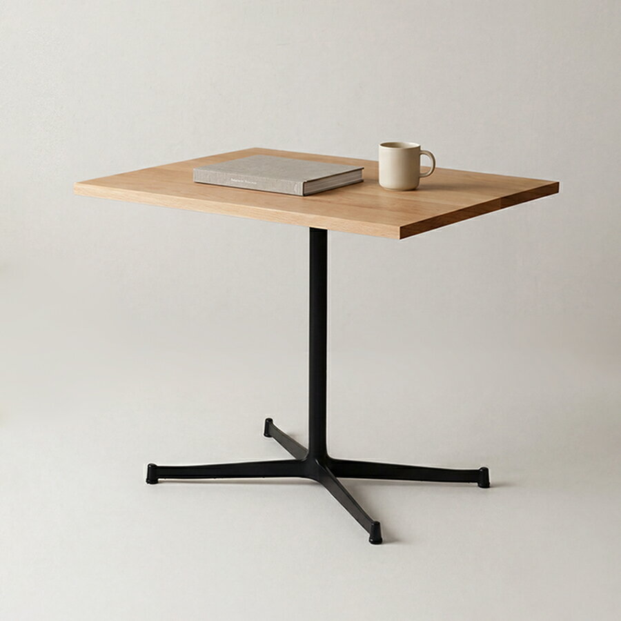 カフェテーブル 幅 80cm 奥行き 60cm オーク 選べる 高さ 40cm 70cm | ダイニングテーブル 一人用 2人用 テーブル コーヒーテーブル リビングテーブル 無垢材 木製 ナチュラル 北欧 脚 1本脚 天板 カフェ風