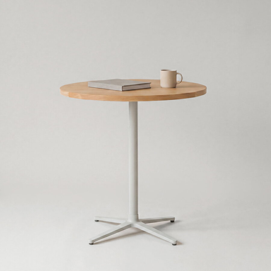 ラウンドカフェテーブル φ 70cm オーク | テーブル コーヒーテーブル リビングテーブル ダイニングテーブル ラウンドテーブル リモートワーク デスク 円卓 無垢材 ナチュラル 北欧 脚 1本脚 木製 木 リビング カフェ