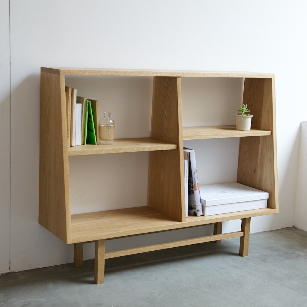 ブックケース ワイド Bookcase wide 幅 110cm 奥行き 30cm 高さ86cm オーク | 本棚 大容量 シェルフ オープンシェルフ 飾り棚 収納 北欧家具 無垢材 無垢 天然木 リビング ダイニング 書斎 ナチュラル シンプル おしゃれ 日本製 北欧 スリム