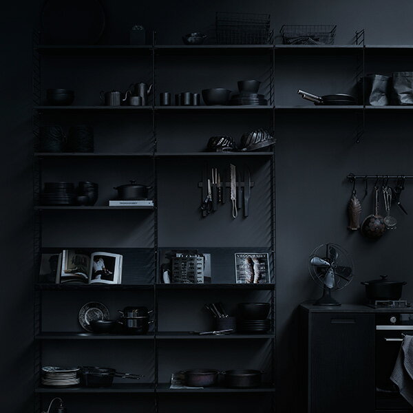 String String キャビネット ブラック ステインドアッシュ デスク