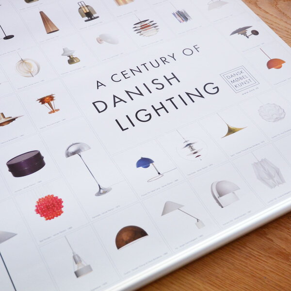 【クーポン対象】ポスター POSTER Century of Danish Lightings 幅 70cm | 北欧 ライト ランプ 照明 デザイン デザイナー 名作 北欧家具 インテリア シンプル デンマーク デンマーク家具 おしゃれ お洒落 インテリア