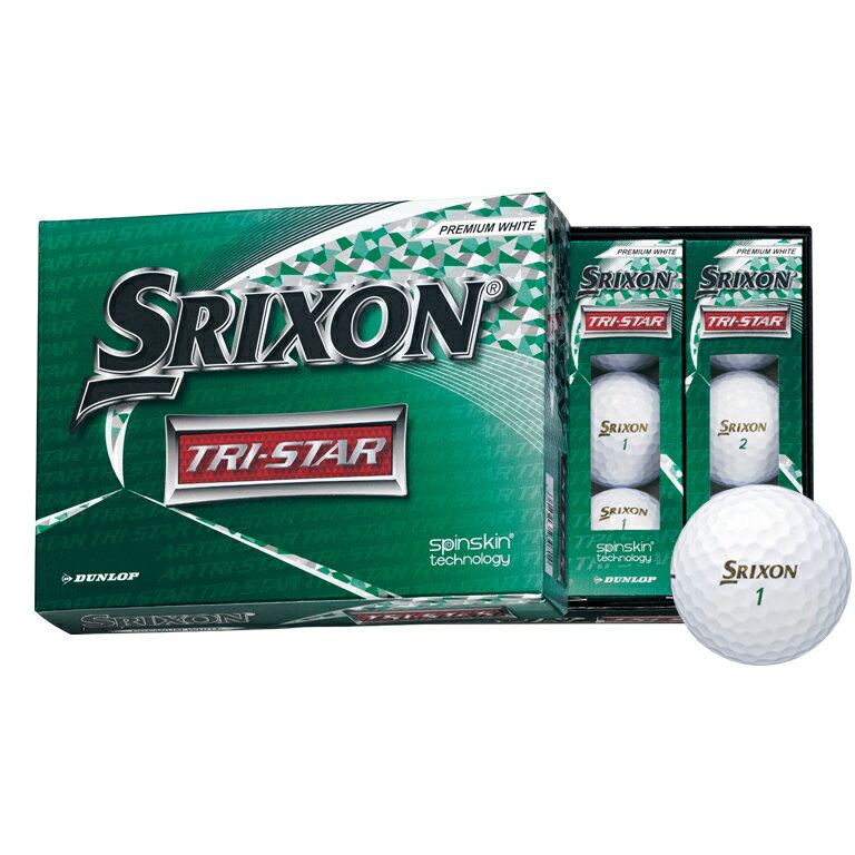【送料無料】DUNLOP SRIXON TRI-STAR PREMIUM WHITE ダンロップ スリクソン トライスター プレミアムホワイト ボール 2ダースパック 24球 ゴルフ
