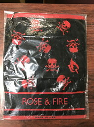 Rose&Fire Towel Dancing Skull Black/Red ローズアンドファイアー タオル ダンシングスカル ブラックレッド